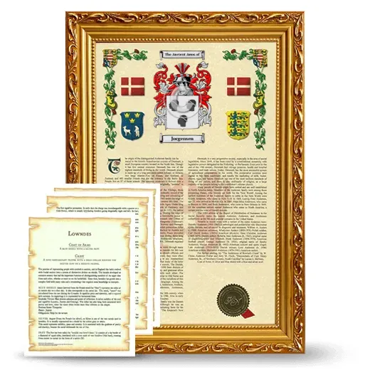 Jorgensen Framed Armorial History and Symbolism - Gold