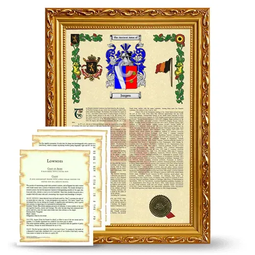 Jurgen Framed Armorial History and Symbolism - Gold