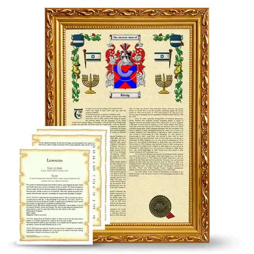 König Framed Armorial History and Symbolism - Gold