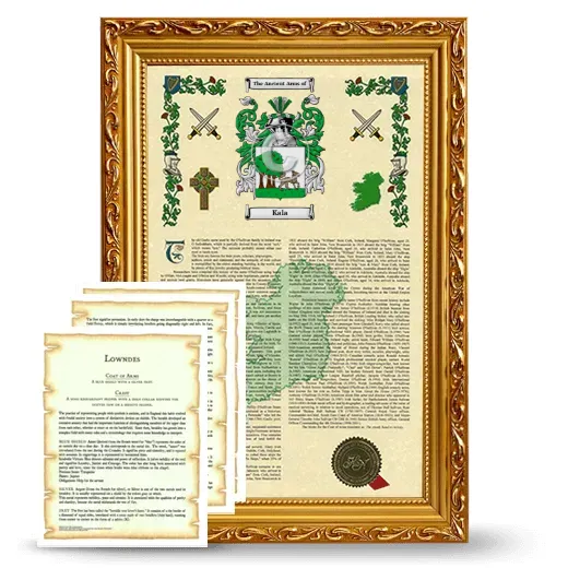 Kala Framed Armorial History and Symbolism - Gold