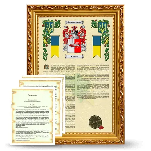 Klimek Framed Armorial History and Symbolism - Gold
