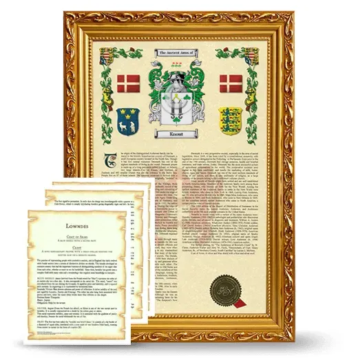Knout Framed Armorial History and Symbolism - Gold