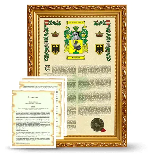 Koeppel Framed Armorial History and Symbolism - Gold