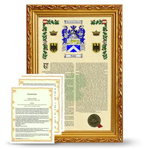 Koons Framed Armorial History and Symbolism - Gold
