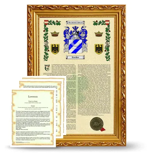 Kracker Framed Armorial History and Symbolism - Gold