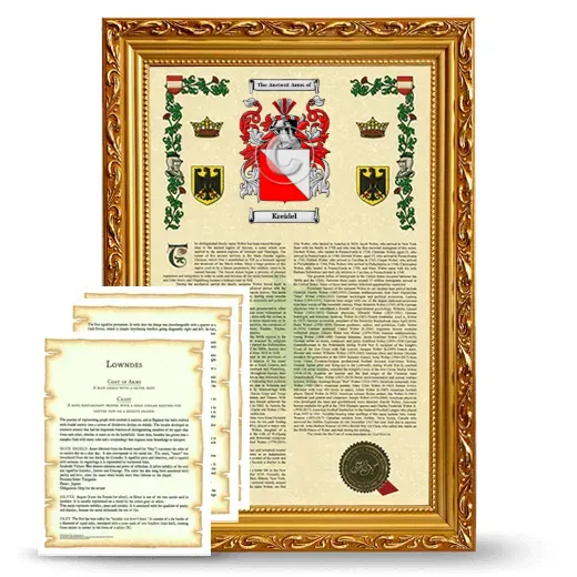 Kreidel Framed Armorial History and Symbolism - Gold