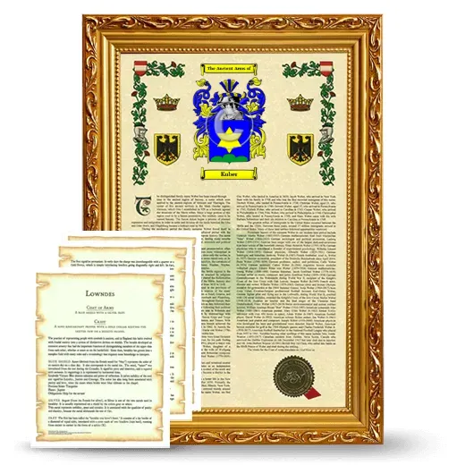 Kuber Framed Armorial History and Symbolism - Gold
