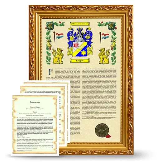 Kupper Framed Armorial History and Symbolism - Gold