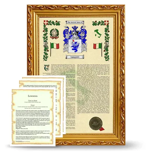 Lamperti Framed Armorial History and Symbolism - Gold