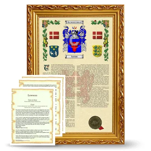 Larson Framed Armorial History and Symbolism - Gold