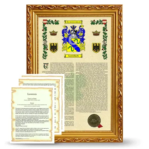 Lauterbach Framed Armorial History and Symbolism - Gold