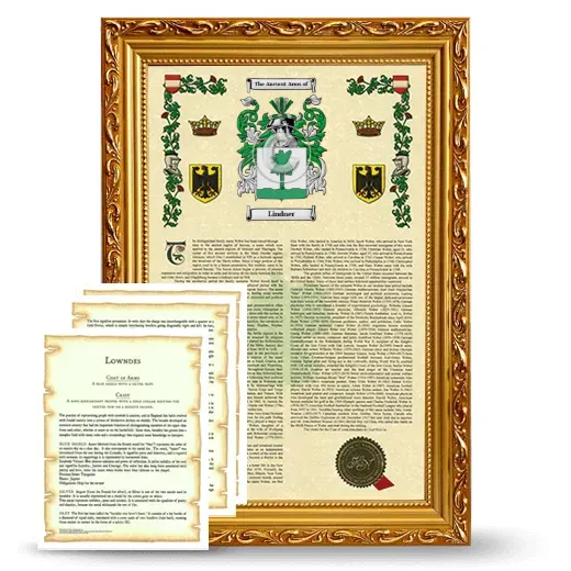 Lindner Framed Armorial History and Symbolism - Gold