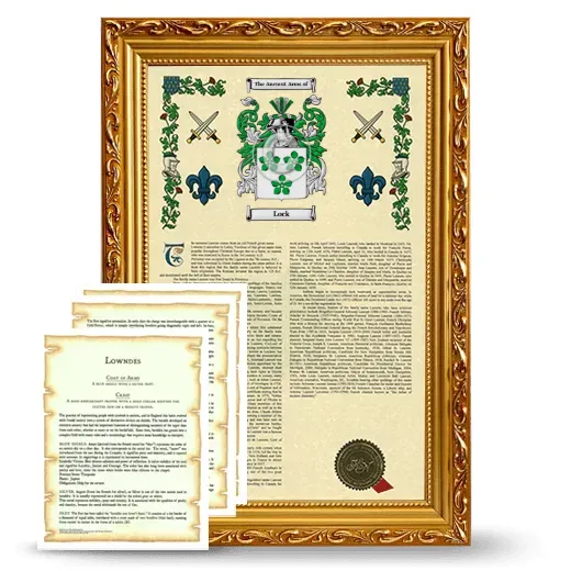 Lock Framed Armorial History and Symbolism - Gold