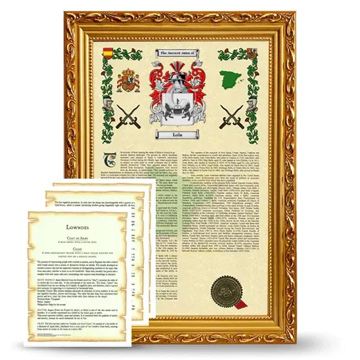 Lola Framed Armorial History and Symbolism - Gold