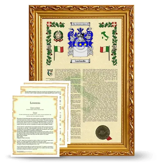 Lombardia Framed Armorial History and Symbolism - Gold