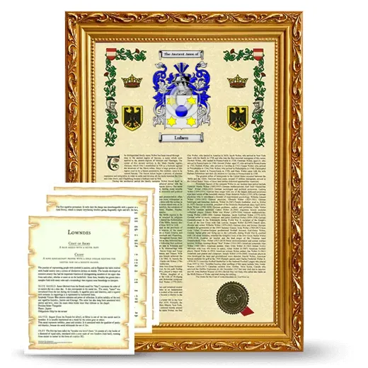 Luben Framed Armorial History and Symbolism - Gold