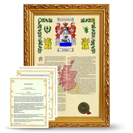 Lythgow Framed Armorial History and Symbolism - Gold