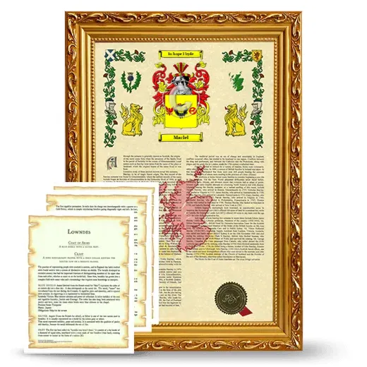 MacIel Framed Armorial History and Symbolism - Gold