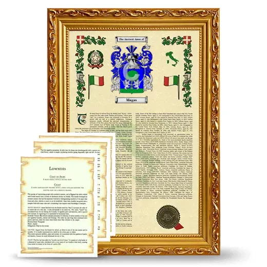 Magas Framed Armorial History and Symbolism - Gold