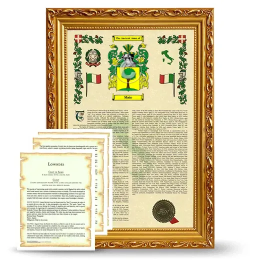Maio Framed Armorial History and Symbolism - Gold