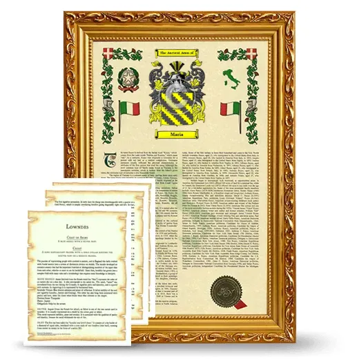 Maria Framed Armorial History and Symbolism - Gold