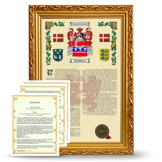 Matthiesen Framed Armorial History and Symbolism - Gold