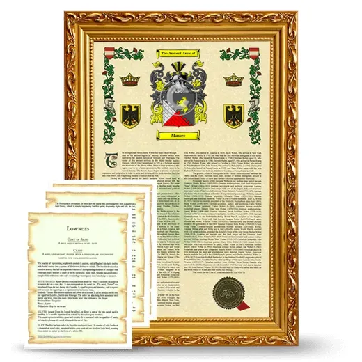 Mauer Framed Armorial History and Symbolism - Gold