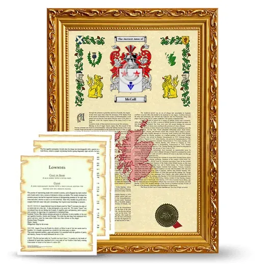 McColl Framed Armorial History and Symbolism - Gold