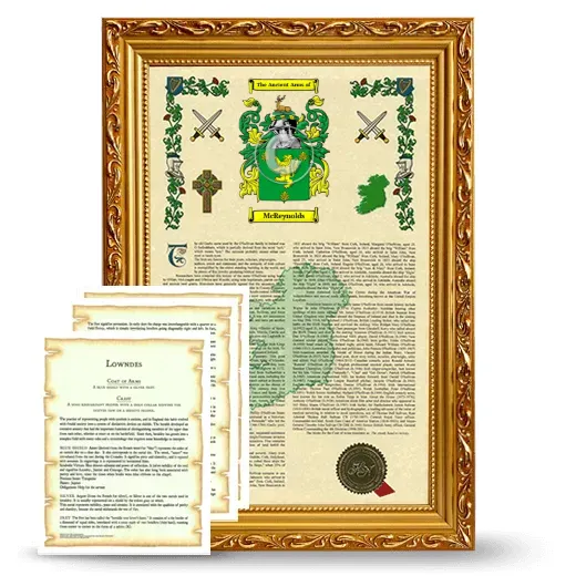 McReynolds Framed Armorial History and Symbolism - Gold