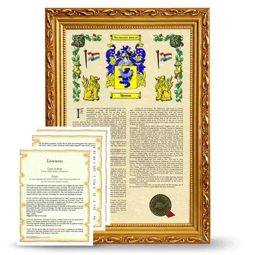 Meeres Framed Armorial History and Symbolism - Gold