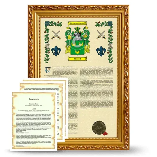 Merced Framed Armorial History and Symbolism - Gold