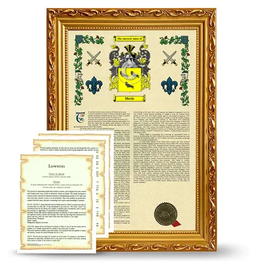 Merle Framed Armorial History and Symbolism - Gold