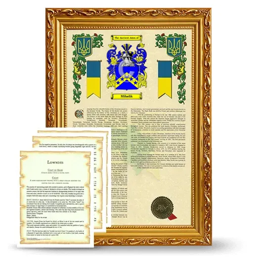 Mihalik Framed Armorial History and Symbolism - Gold