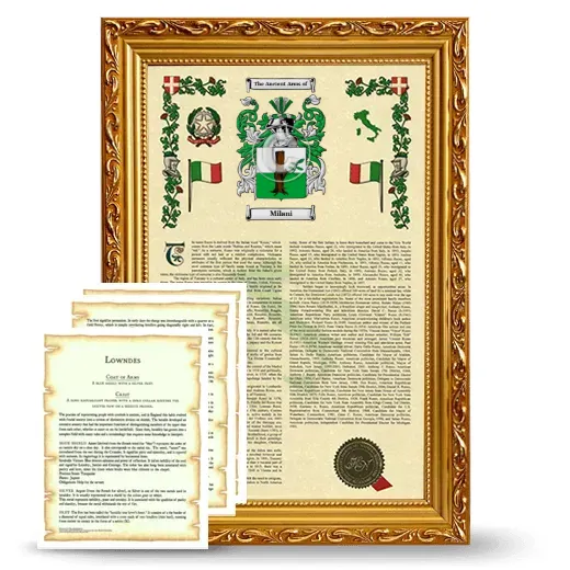 Milani Framed Armorial History and Symbolism - Gold