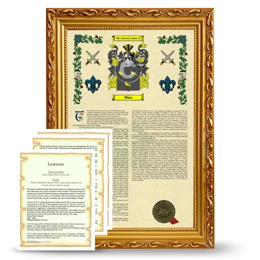 Mino Framed Armorial History and Symbolism - Gold