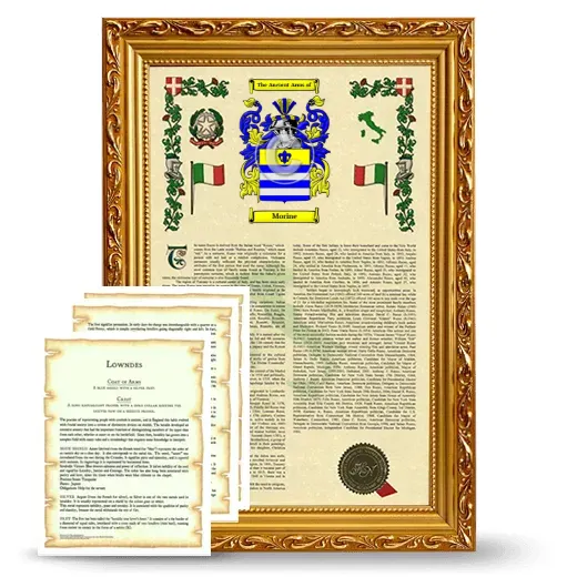 Morine Framed Armorial History and Symbolism - Gold