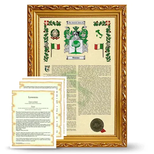 Morona Framed Armorial History and Symbolism - Gold