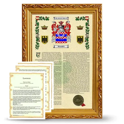 Munnich Framed Armorial History and Symbolism - Gold