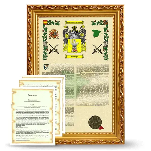 Noriego Framed Armorial History and Symbolism - Gold