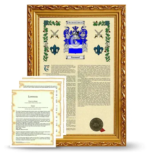 Normand Framed Armorial History and Symbolism - Gold