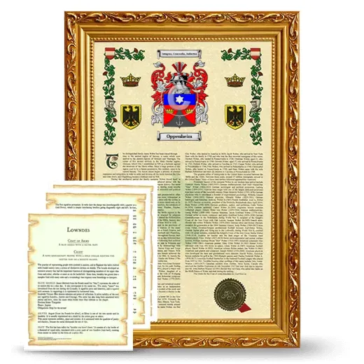 Oppenheim Framed Armorial History and Symbolism - Gold