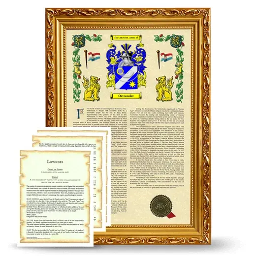 Ostrander Framed Armorial History and Symbolism - Gold