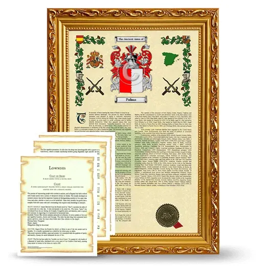 Palma Framed Armorial History and Symbolism - Gold
