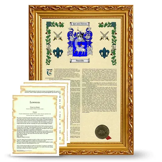 Pascalis Framed Armorial History and Symbolism - Gold
