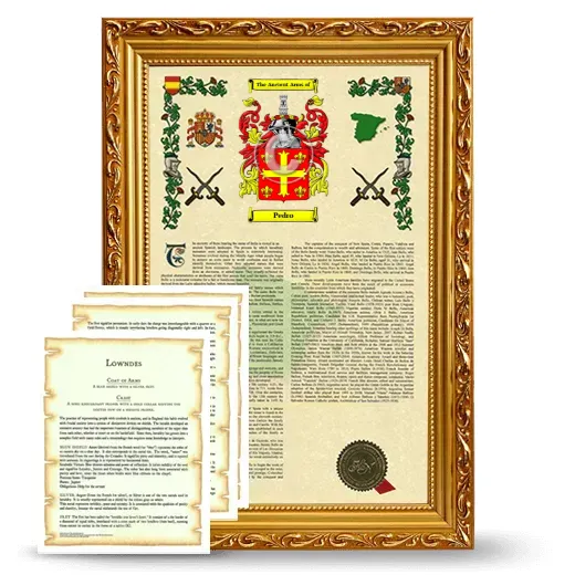 Pedro Framed Armorial History and Symbolism - Gold