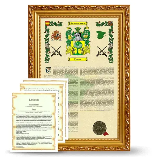 Pizarra Framed Armorial History and Symbolism - Gold