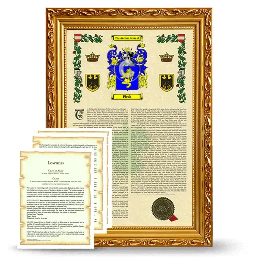 Plenk Framed Armorial History and Symbolism - Gold