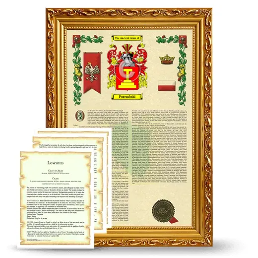 Porembski Framed Armorial History and Symbolism - Gold