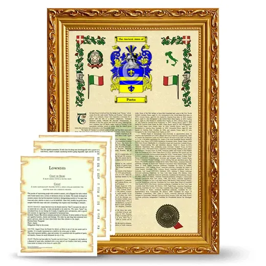 Porto Framed Armorial History and Symbolism - Gold