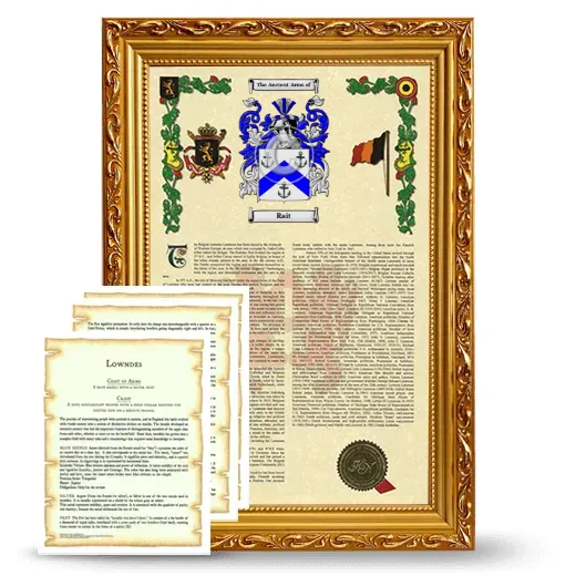 Rait Framed Armorial History and Symbolism - Gold